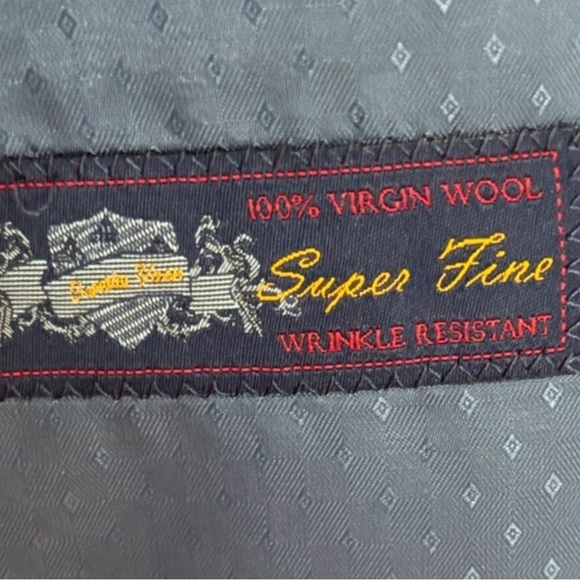 Mantoni Men's Navy Plaid Windowpane Single-Breasted Blazer 44R Super Fine Wool - Picture 14 of 14